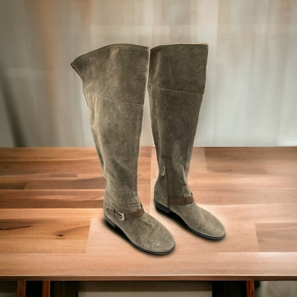 Franco Sarto L-Tech Taupe Suede Tall Knee High Flat
Boots Sz 8 1/2 M - Picture 1 of 15
